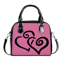 Load image into Gallery viewer, Ti Amo I love you - Exclusive Brand - Liseran Purple  - Double Black Heart -  Shoulder Handbag
