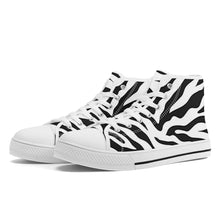 Load image into Gallery viewer, Ti Amo I love you - Exclusive Brand  - Zebra - High-Top Canvas Shoes  - White Soles
