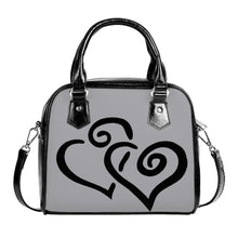 Load image into Gallery viewer, Ti Amo I love you - Exclusive Brand - Silver - Double Black Heart -  Shoulder Handbag
