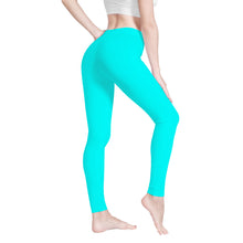 Load image into Gallery viewer, Ti Amo I love you - Exclusive Brand  - Psychedelic Cyan -  White Daisy -  Yoga Leggings
