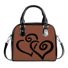 Load image into Gallery viewer, Ti Amo I love you - Exclusive Brand - Potters Clay- Double Black Heart -  Shoulder Handbag
