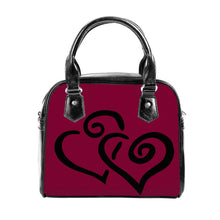 Load image into Gallery viewer, Ti Amo I love you - Exclusive Brand - Burgundy - Double Black Heart -  Shoulder Handbag
