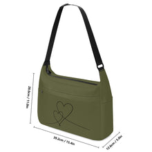 Load image into Gallery viewer, Ti Amo I love you - Exclusive Brand - Antique Green - Double Script Heart - Journey Computer Shoulder Bag
