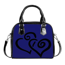 Load image into Gallery viewer, Ti Amo I love you - Exclusive Brand - Midnight Blue - Double Black Heart -  Shoulder Handbag
