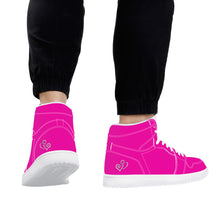 Load image into Gallery viewer, Ti Amo I love you - Exclusive Brand - Hollywood Cerise - High Top Synthetic Leather Sneaker
