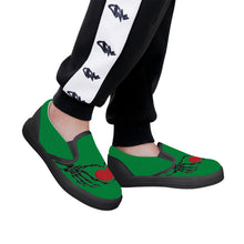 Load image into Gallery viewer, Ti Amo I love you - Exclusive Brand  - Fun Green - Skeleton Hands with Heart - Kids Slip-on shoes - Black Soles
