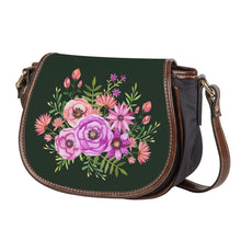 Load image into Gallery viewer, Ti Amo I love you - Exclusive Brand - Black Leather Jacket- Floral Bouquet - Saddle Bag
