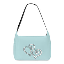 Load image into Gallery viewer, Ti Amo I love you - Exclusive Brand - Medium Ziggurat - Double White Heart - Journey Computer Shoulder Bag
