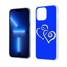 Load image into Gallery viewer, Ti Amo I love you - Exclusive Brand  - Blue Blue Eyes - Double White Heart -  iPhone 13 Transparent Case (3 cameras)
