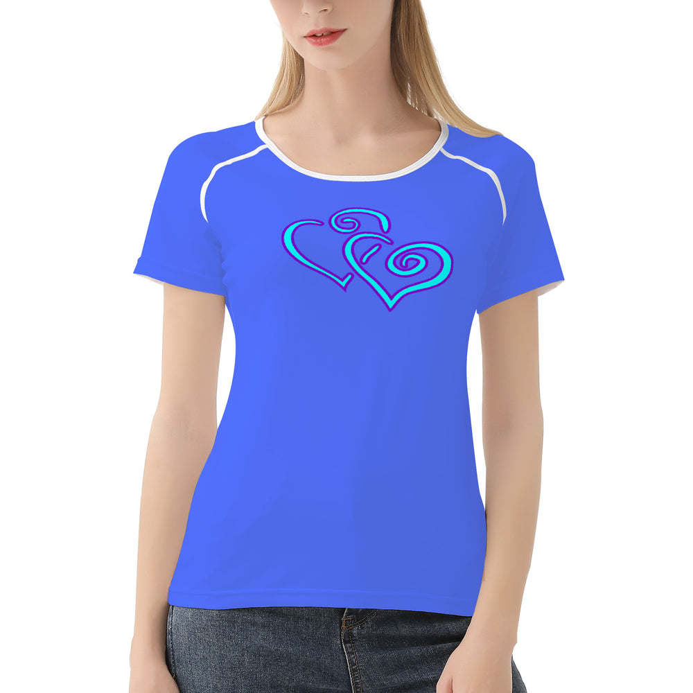 Ti Amo I love you - Exclusive Brand - Neon Blue - Double Cyan Heat - Women's T shirt
