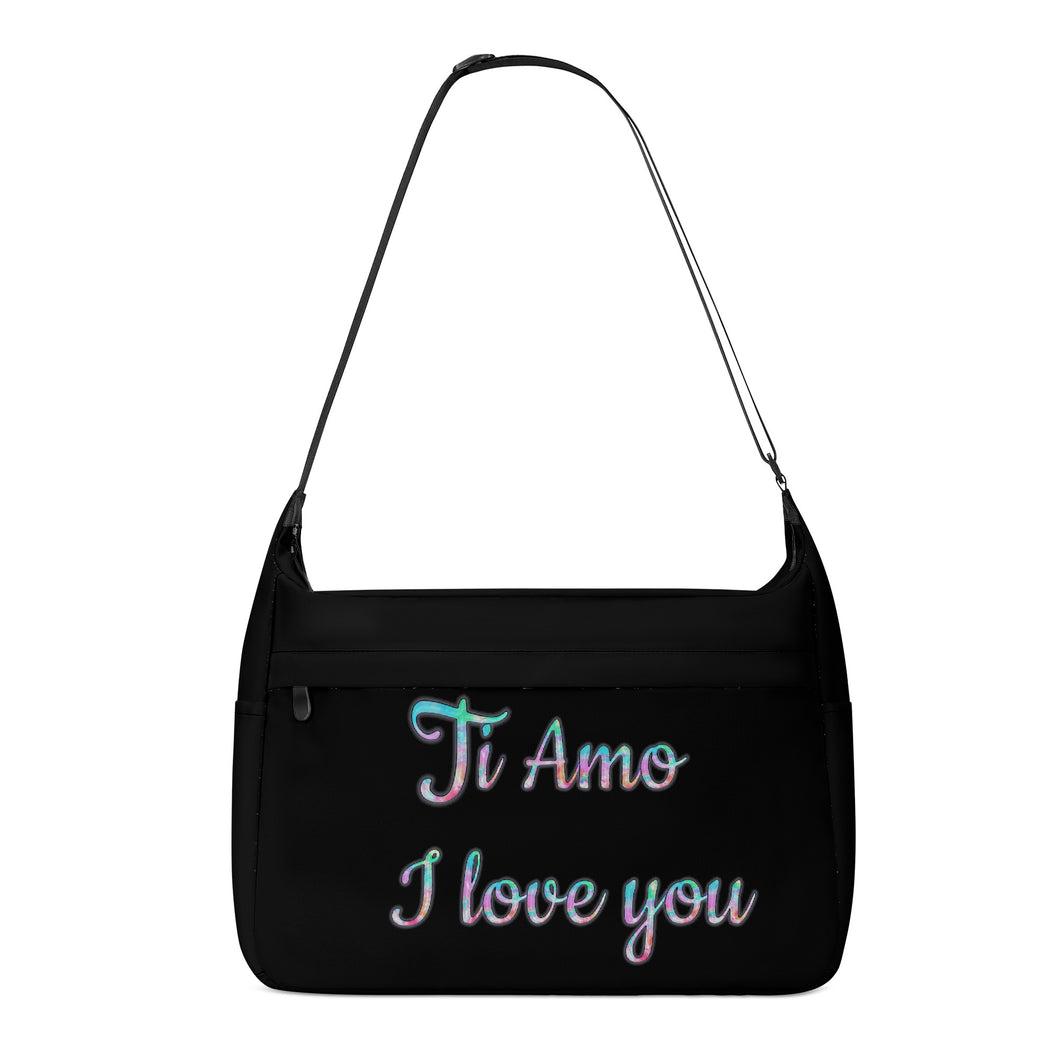 Ti Amo I love you - Exclusive Brand - Black - Pastel Lettering - Journey Computer Shoulder Bag