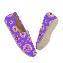 Load image into Gallery viewer, Ti Amo I love you  - Exclusive Brand  -  Light Violet with Flowers - Womens Casual Flats -  Ladies Driving Shoes
