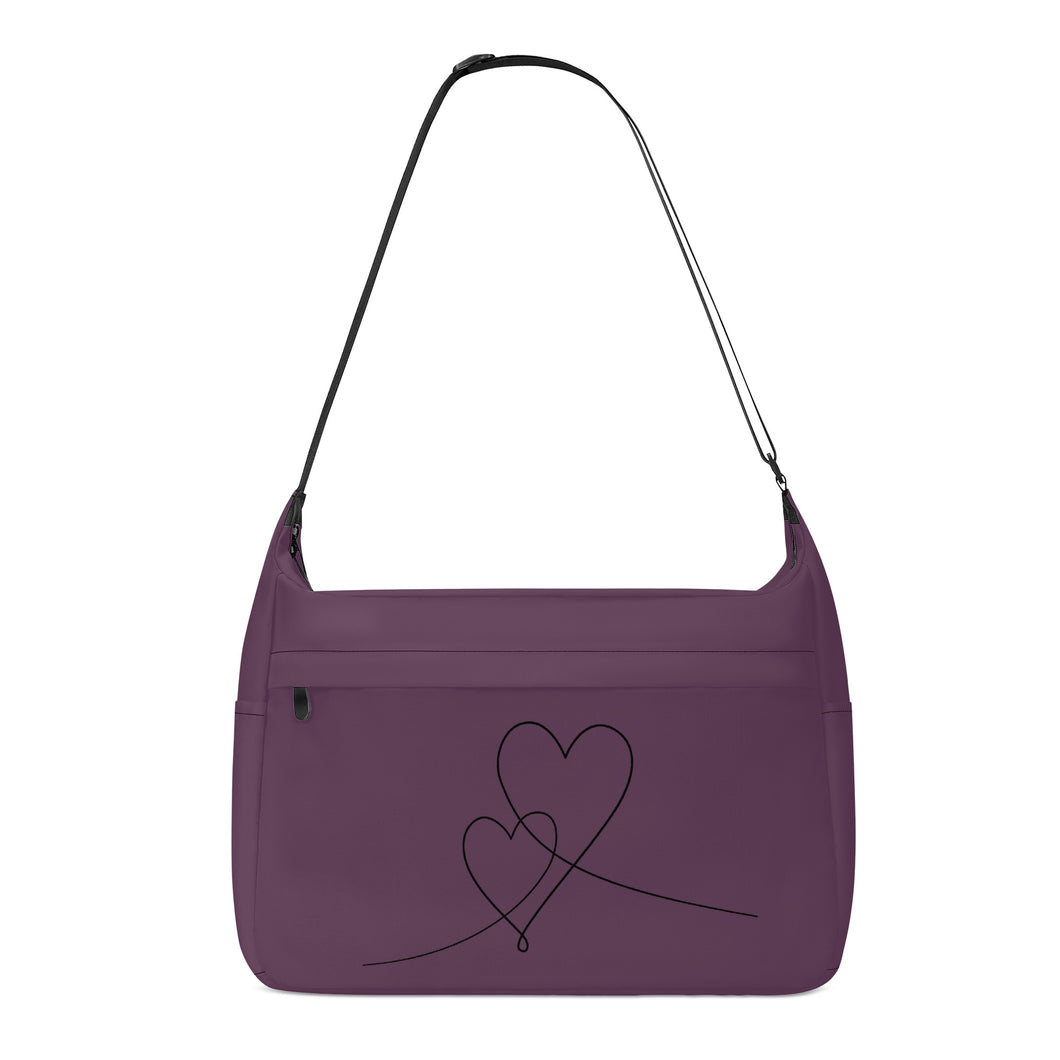 Ti Amo I love you - Exclusive Brand  - Dark Byzantium - Double Script Heart - Journey Computer Shoulder Bag