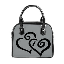 Load image into Gallery viewer, Ti Amo I love you - Exclusive Brand - Oslo Gray - Double Black Heart -  Shoulder Handbag
