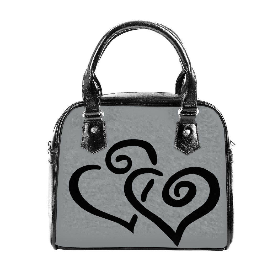 Ti Amo I love you - Exclusive Brand - Oslo Gray - Double Black Heart -  Shoulder Handbag