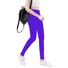 Load image into Gallery viewer, Ti Amo I love you Exclusive Brand  - Dark Purple - White Daisy - Yoga Leggings
