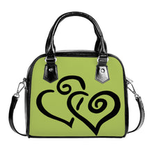 Load image into Gallery viewer, Ti Amo I love you - Exclusive Brand - Celery - Double Black Heart -  Shoulder Handbag
