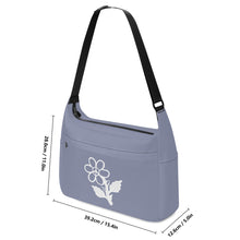 Load image into Gallery viewer, Ti Amo I love you - Exclusive Brand - Cool Grey - White Daisy - Journey Computer Shoulder Bag
