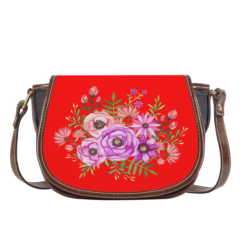 Ti Amo I love you - Exclusive Brand - Red - Floral Bouquet - Saddle Bag