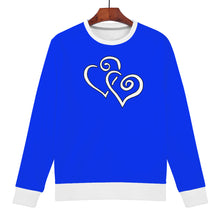 Load image into Gallery viewer, Ti Amo I love you - Exclusive Brand  - Blue Blue Eyes &amp; White - Double White Heart - Women&#39;s  Sweatshirt
