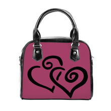 Load image into Gallery viewer, Ti Amo I love you - Exclusive Brand - Medium Ruby - Double Black Heart -  Shoulder Handbag
