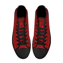 Load image into Gallery viewer, Ti Amo I love you - Exclusive Brand - Christmas Snow Flake - High-Top Canvas Shoes - Black Soles
