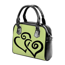 Load image into Gallery viewer, Ti Amo I love you - Exclusive Brand - Medium Spring Bud - Double Black Heart -  Shoulder Handbag
