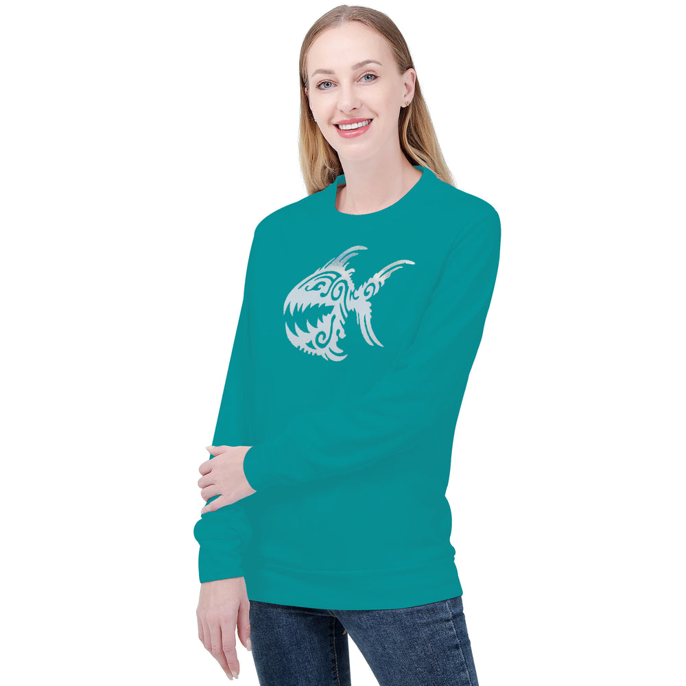 Ti Amo I love you - Exclusive Brand - Persian Green- Angry Fish -Women's Sweatshirt