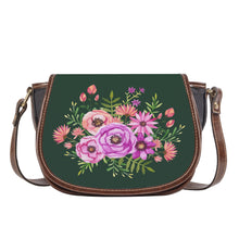 Load image into Gallery viewer, Ti Amo I love you - Exclusive Brand - Lamp Black - Floral Bouquet - Saddle Bag
