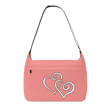 Load image into Gallery viewer, Ti Amo I love you - Exclusive Brand - Light Coral - Double White Heart - Journey Computer Shoulder Bag
