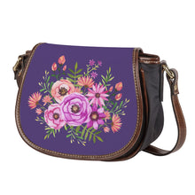 Load image into Gallery viewer, Ti Amo I love you - Exclusive Brand - Cyber Grape - Floral Bouquet - Saddle Bag
