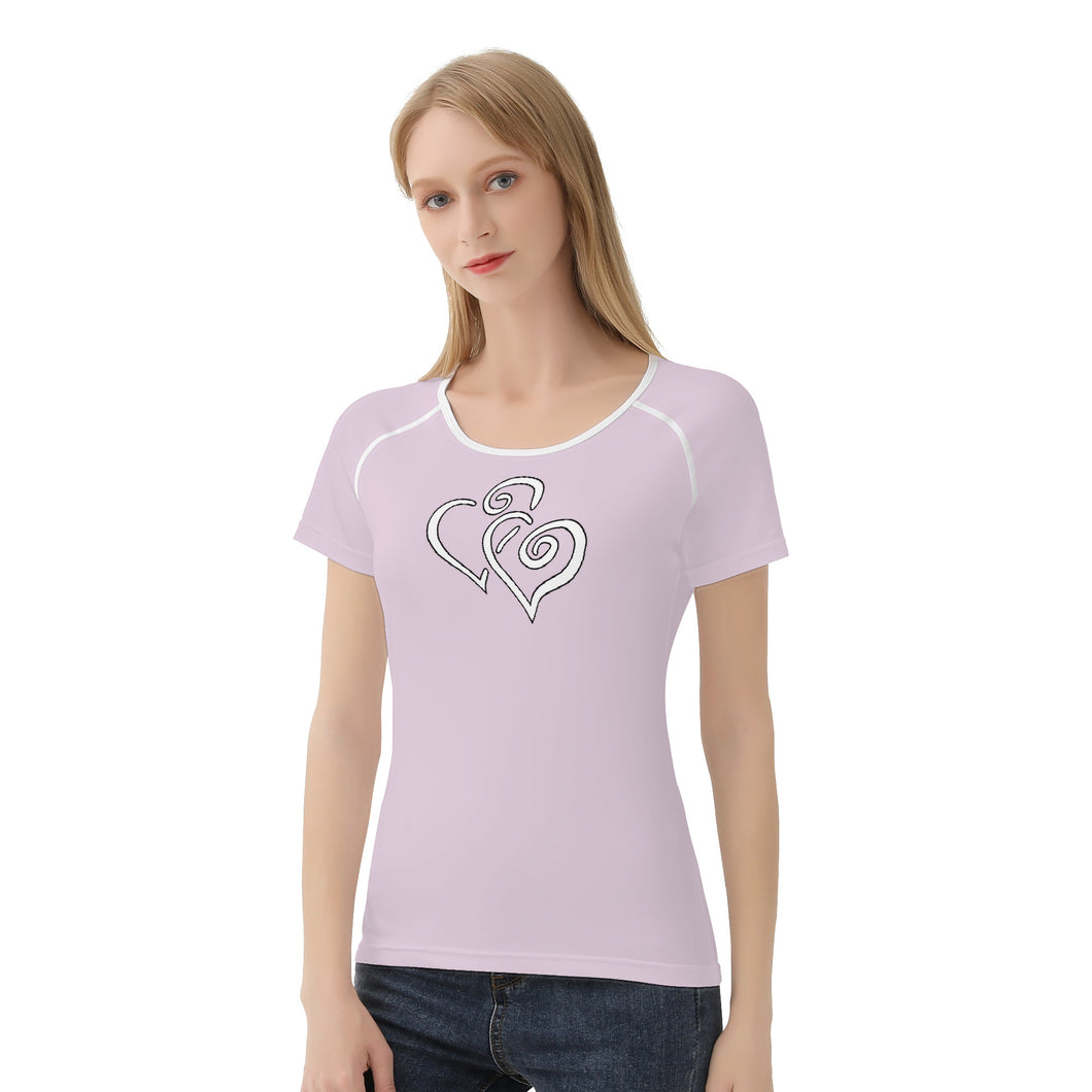 TI Amo I love you - Exclusive Brand - Twilight - Double White Heart - Women's T shirt