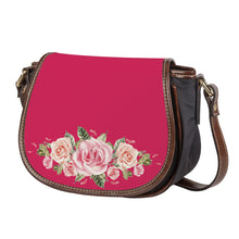 Load image into Gallery viewer, Ti Amo I love you - Exclusive Brand - Cerise Red 2 - Roses - Saddle Bag
