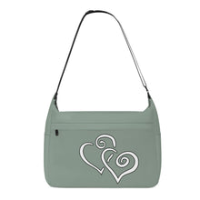 Load image into Gallery viewer, Ti Amo I love you - Exclusive Brand - Mantle Gray - Double White Heart - Journey Computer Shoulder Bag
