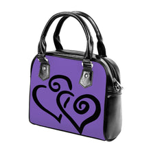 Load image into Gallery viewer, Ti Amo I love you - Exclusive Brand - Fushia Blue - Double Black Heart -  Shoulder Handbag
