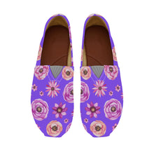 Load image into Gallery viewer, Ti Amo I love you  - Exclusive Brand  -  Light Violet with Flowers - Womens Casual Flats -  Ladies Driving Shoes
