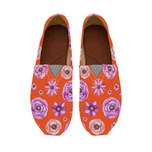 Load image into Gallery viewer, Ti Amo I love you  - Exclusive Brand  - Orange with Flowers - Casual Flat Driving Shoe
