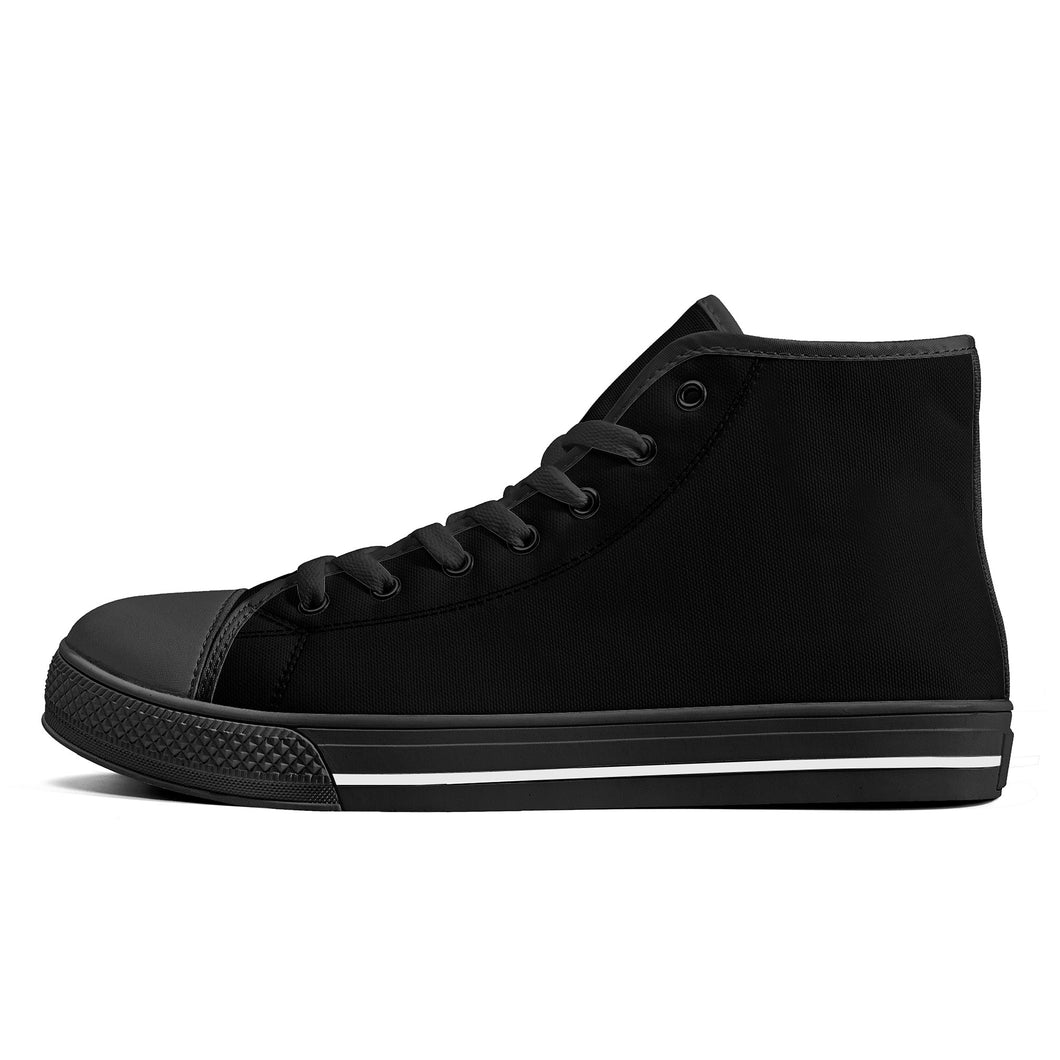 Ti Amo I love you - Exclusive Brand - Black -  High-Top Canvas Shoes - Black Soles