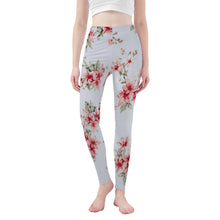 Load image into Gallery viewer, Ti Amo I love you - Exclusive Brand - Gray Floral - Womens / Teen Girls / Womens Plus Size - Yoga Leggings - Sizes XS-3XL
