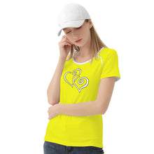 Load image into Gallery viewer, TI Amo I love you - Exclusive Brand - Lemon - Double White Heart - Women&#39;s T shirt
