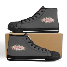 Load image into Gallery viewer, Ti Amo I love you - Exclusive Brand - High-Top Canvas Shoes - Black Soles
