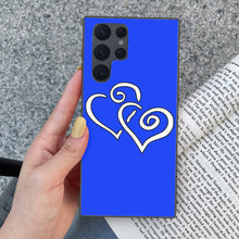 Load image into Gallery viewer, Ti Amo I love you - Exclusive Brand  - Blue Blue Eyes - Double White Heart - Samsung Galaxy S22 Ultra Glass Case
