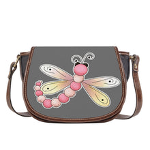 Load image into Gallery viewer, Ti Amo I love you - Exclusive Brand  - Dove Gray  - Dragonfly - Saddle Bag
