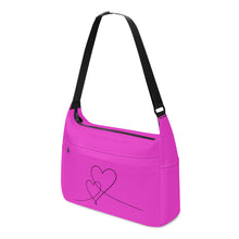 Load image into Gallery viewer, Ti Amo I love you - Exclusive Brand - Amaranth Magenta - Double Script Heart - Journey Computer Shoulder Bag
