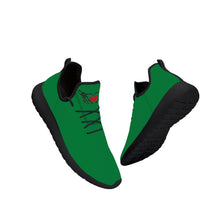 Load image into Gallery viewer, Ti Amo I love you - Exclusive Brand - Fun Green - Skelton Hands with Heart - Mens / Womens - Lightweight Mesh Knit Sneaker - Black Soles
