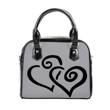 Load image into Gallery viewer, Ti Amo I love you - Exclusive Brand - Silver - Double Black Heart -  Shoulder Handbag
