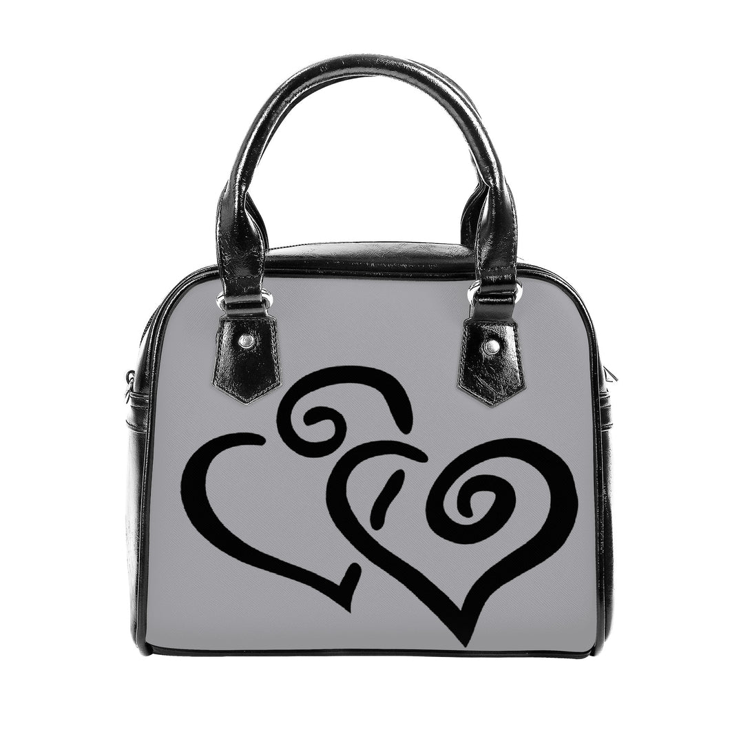 Ti Amo I love you - Exclusive Brand - Silver - Double Black Heart -  Shoulder Handbag