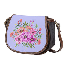 Load image into Gallery viewer, Ti Amo I love you - Exclusive Brand - Periwinkle - Floral Bouquet - Saddle Bag
