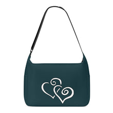 Load image into Gallery viewer, Ti Amo I love you - Exclusive Brand - Night Blue Shadow - Double White Heart - Journey Computer Shoulder Bag
