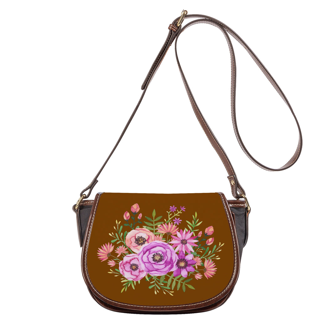 Ti Amo I love you - Exclusive Brand - Chocolate - Floral Bouquet - Saddle Bag